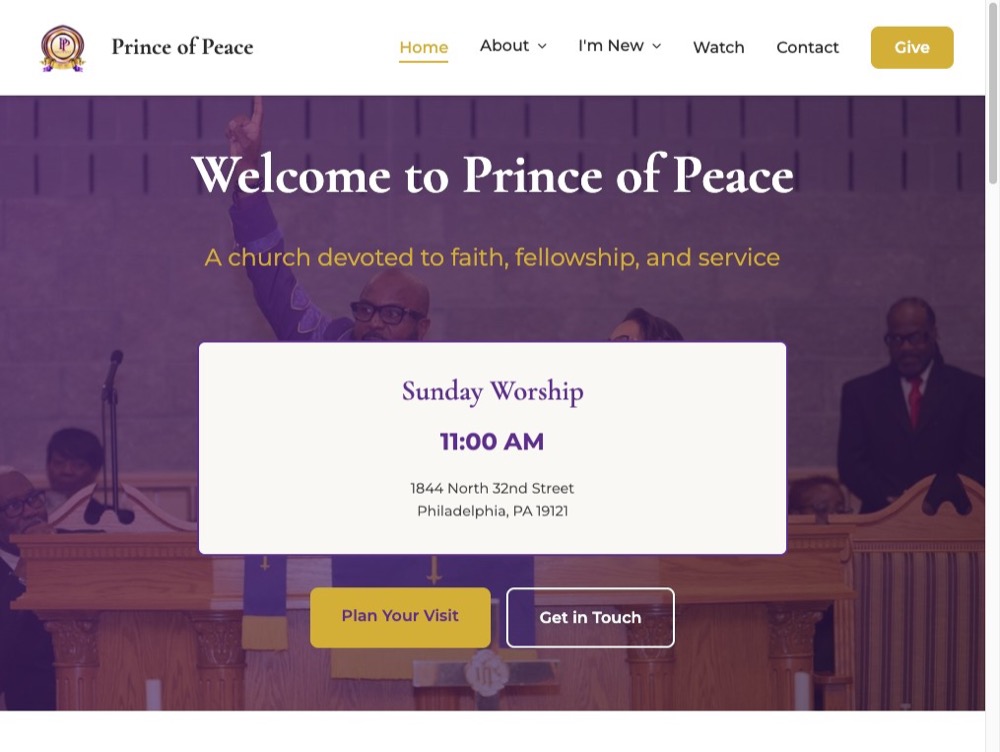 Prince of Peace Baptist Church on desktop